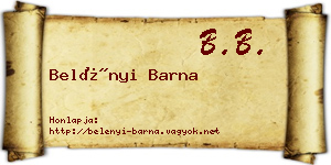 Belényi Barna névjegykártya