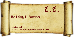 Belényi Barna névjegykártya