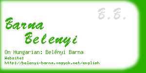 barna belenyi business card