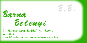 barna belenyi business card